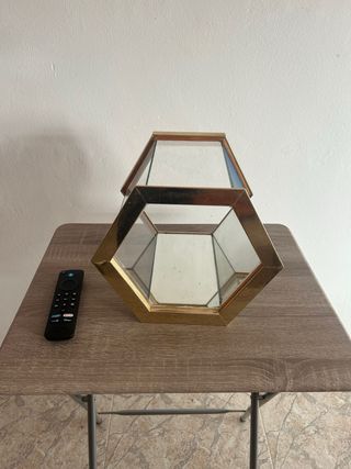 Vitrina Hexagonal Vintage Dorada