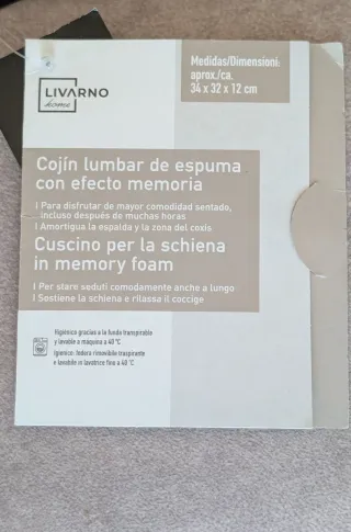 Cojín lumbar ergonómico ajustable, memory foam