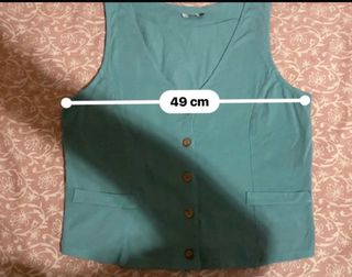 Chaleco verde turquesa de algodón