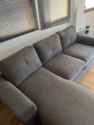 Sofá Cama Gris Tela Poco Uso