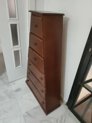 Mueble recibidor 6 cajones madera