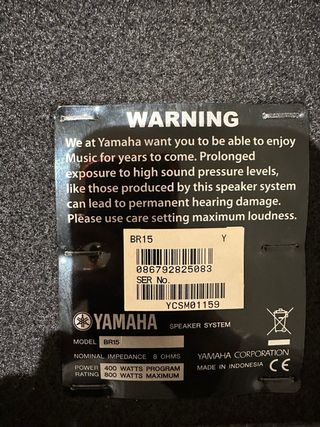 Yamaha BR15 Sistema PA Amplificado