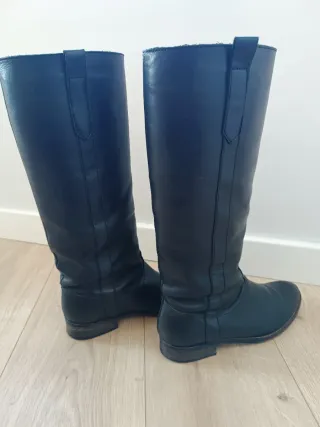 Botas de cuero altas negras