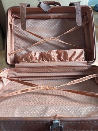 Maleta vintage de cuero marrón marca gladiator
