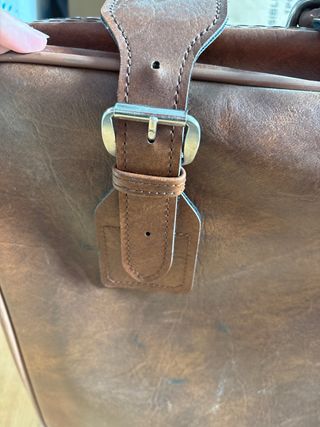Maleta vintage de cuero marrón marca gladiator
