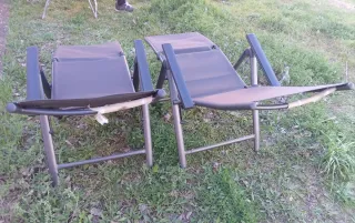 2 Poltrone Reclinabili in Alluminio Grigio Antracite