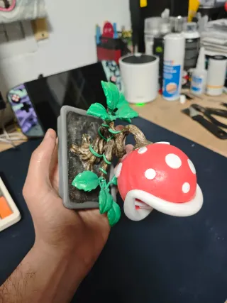 Planta Piraña Mario Bonsái 3D Figura