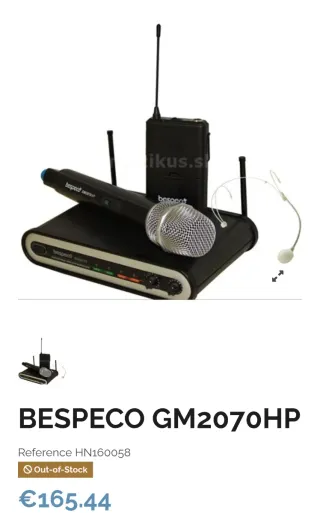 Radiomicrofono Bespeco GM2070HP