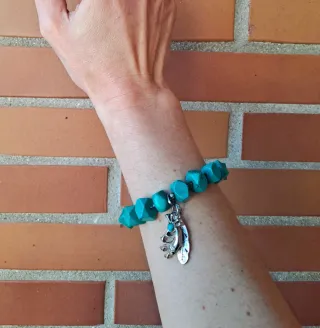 Pulsera piedras turquesa hippie etnico