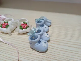 Set 5 scarpine porcellana decorazione floreale