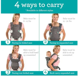 Infantino Mochila Portabebé Flip Advanced 4-en-1