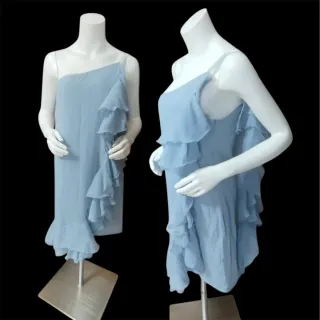 Vestido largo beige fiesta/coctel