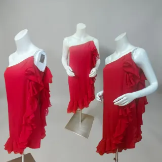 Vestido largo beige fiesta/coctel