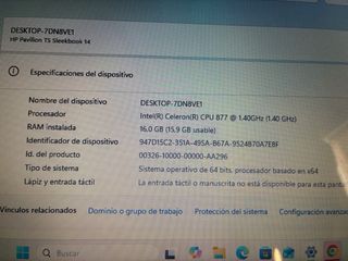 HP 14” Portátil 16GB RAM 1TB Disco