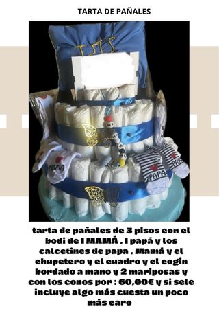 Tarta de pañales 3 pisos
