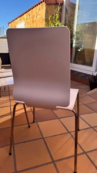 Juego de 4 sillas de comedor blancas