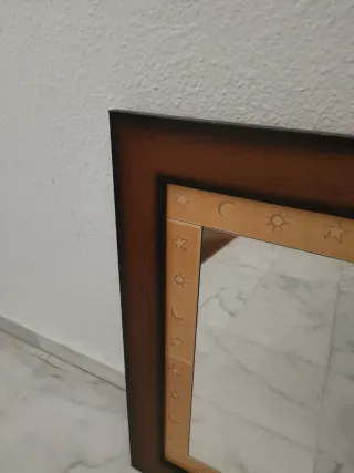 Espejo decorativo madera y cristal