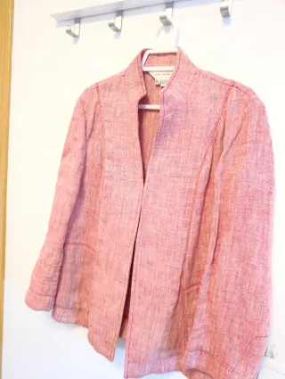 Chaqueta Zara Lino Roja y Blanca