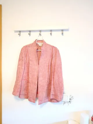 Chaqueta Zara Lino Roja y Blanca