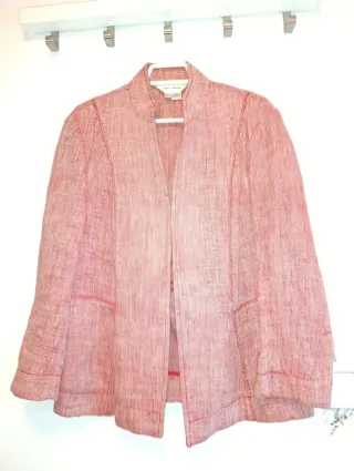 Chaqueta Zara Lino Roja y Blanca