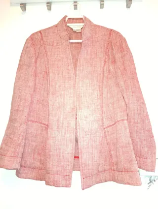Chaqueta Zara Lino Roja y Blanca