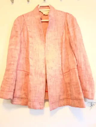 Chaqueta Zara Lino Roja y Blanca