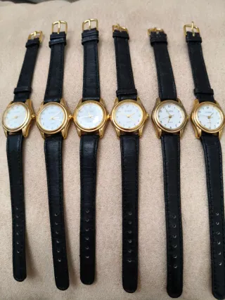 Lote 6 Relojes SYLVESTRE Mujer Negro/Dorado