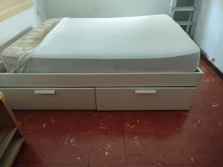 Cama Canapé Blanco Ikea con Cajones