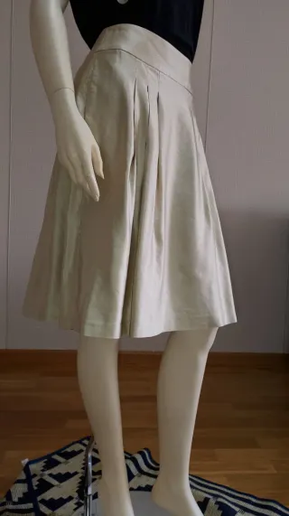 Falda Massimo Dutti Beige y Negra