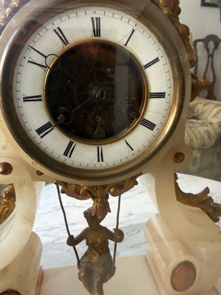 Reloj antiguo francés imperio bronce-dorado