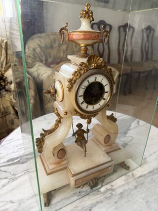 Reloj antiguo francés imperio bronce-dorado