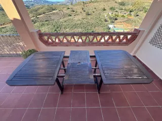 Mesa de jardín de madera extensible –