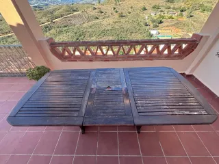 Mesa de jardín de madera extensible –