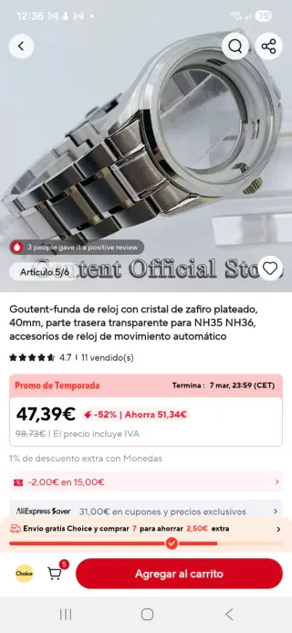 Orologio Seiko MOD Oyster Perpetual Land-Dweller