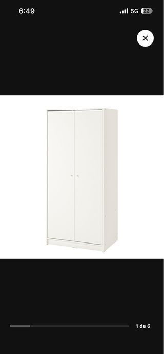 Armario KLEPPSTAD 2 puertas blanco. 5 meses de uso