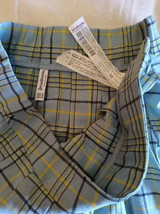 Falda plisada a cuadros azul