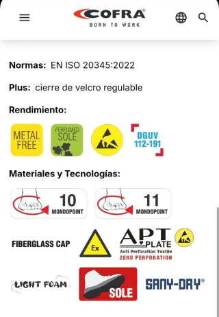 Sandalias Cofra RIEMAN ESD S1 (entrega  Barcelona)