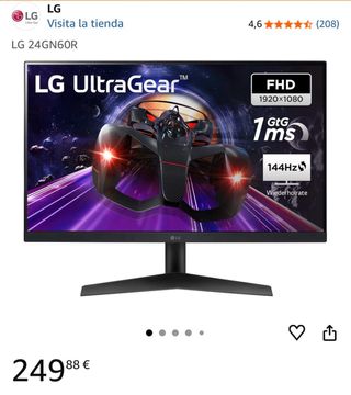 MONITOR GAMING 24” LG FHD 144Hz
