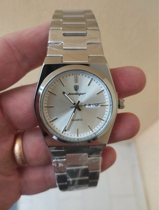 Reloj Hombre Plata y Blanco