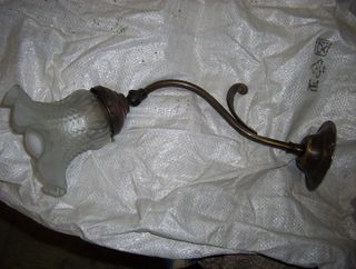 Lampada ottone e vetro lavorato