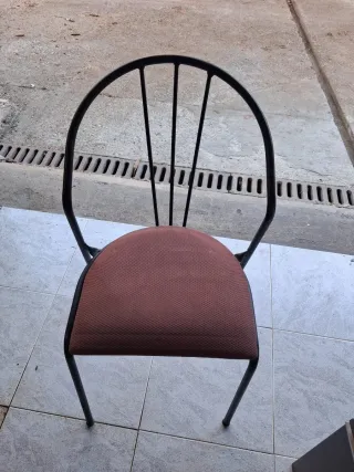 Set di 6 sedie in forgia/tela marrone/nero