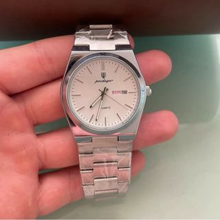 Reloj Hombre Plata y Blanco