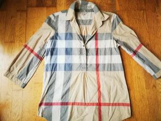 Camisa Burberry Cuadros Beige Multicolor