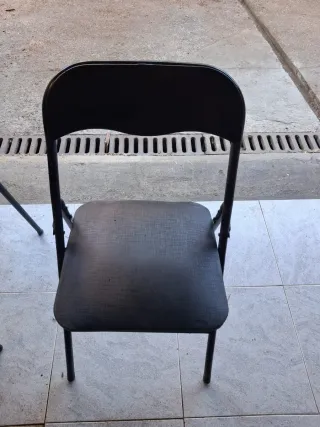 Set di 5 sedie pieghevoli nere