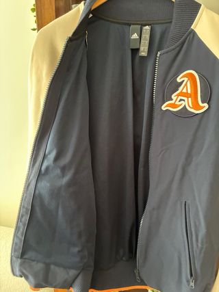 Chaqueta Adidas Bomber Azul y Beige