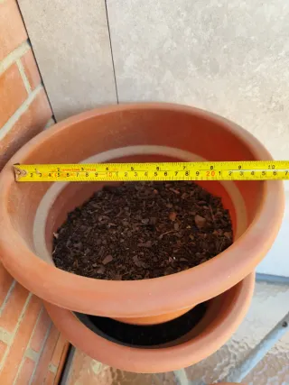 Lote 4 macetas plástico marrón y beige