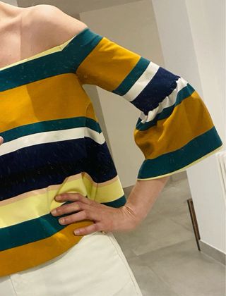 Top Zara Hombros Descubiertos Rayas