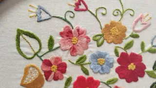 Cuadro antiguo bordado a mano