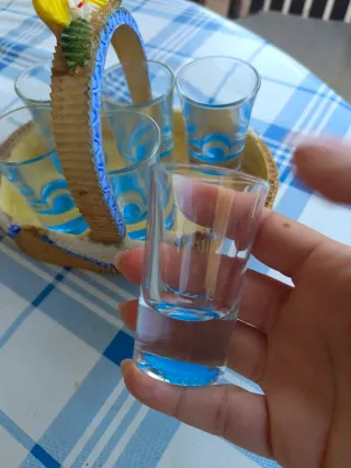 Set di 6 bicchieri da shot con supporto