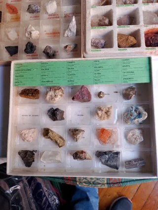 Cajas de minerales y rocas
